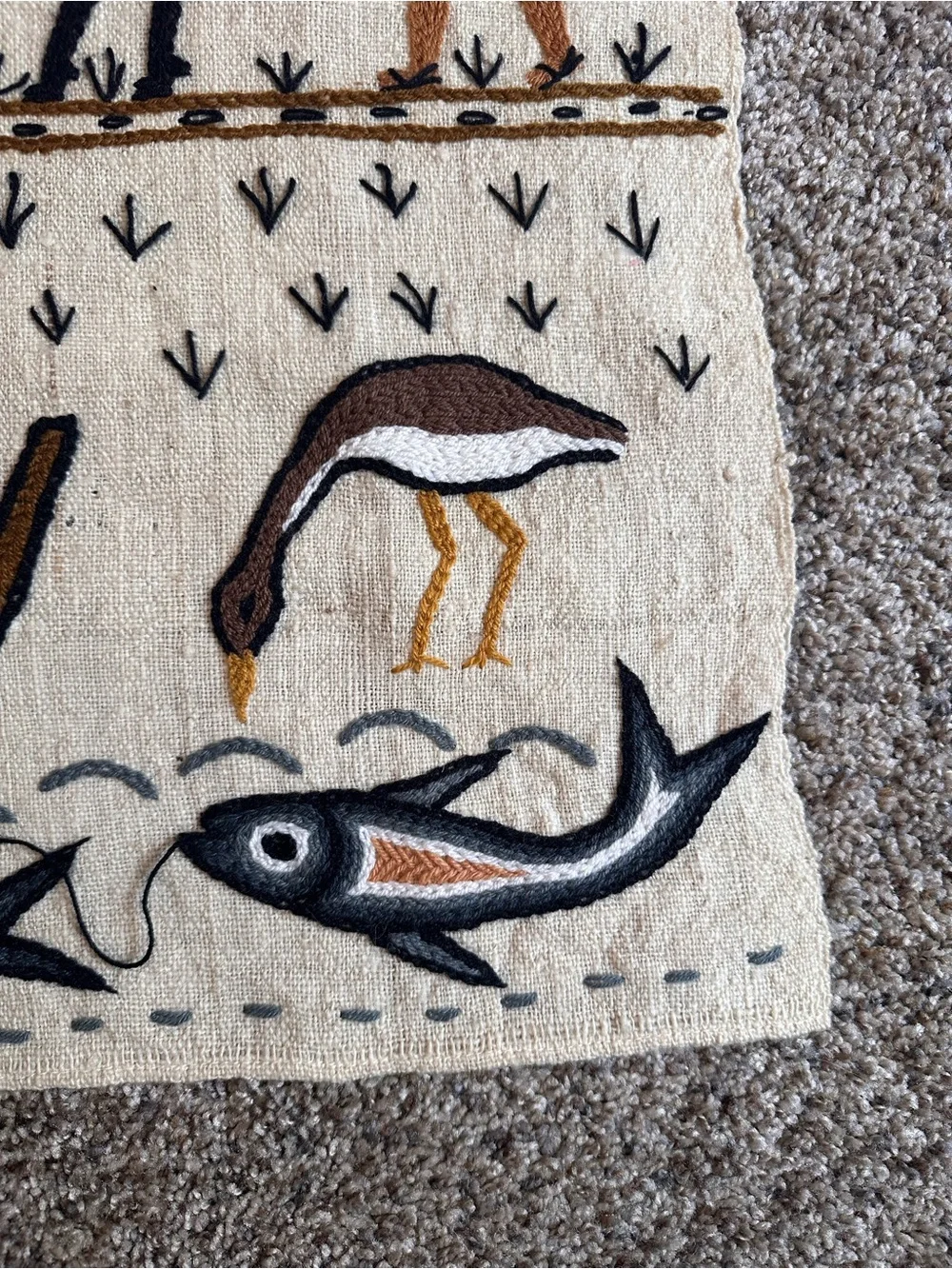 Handmade Ivory And Earth-Tone Peruvian Wall Hanging